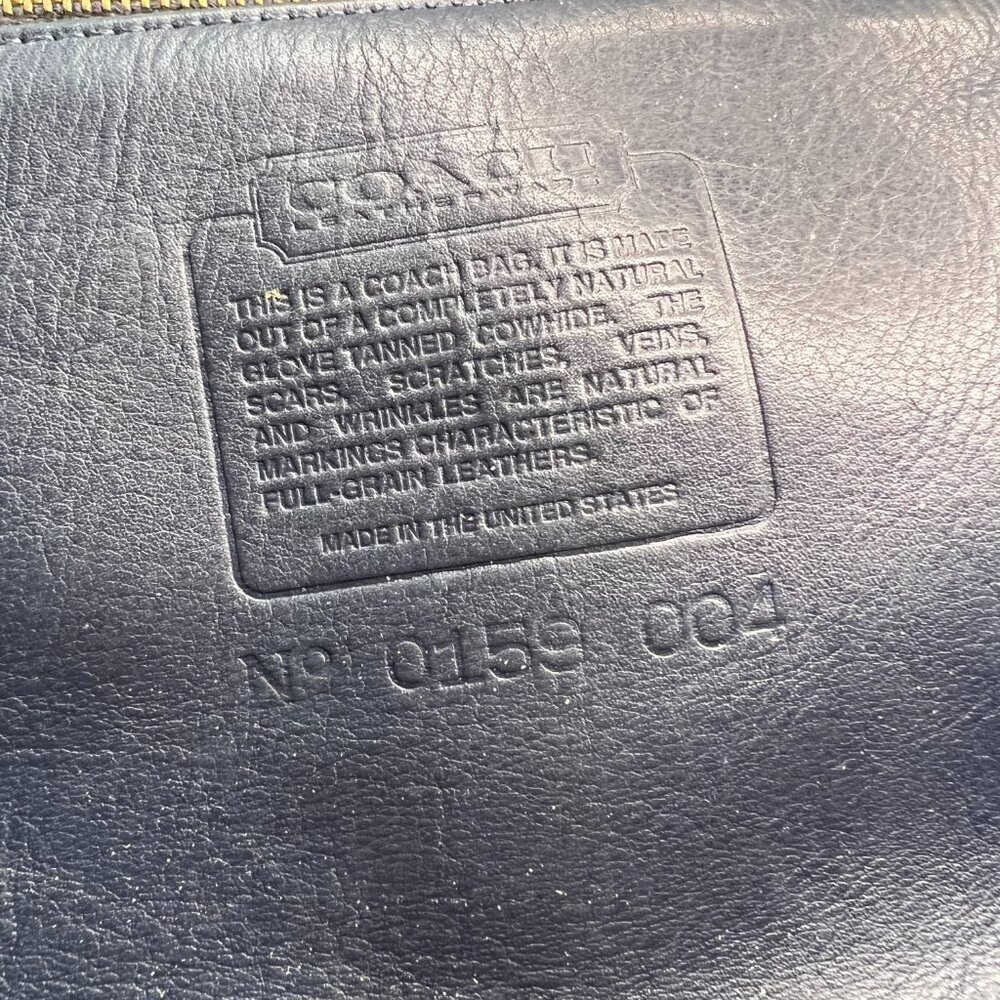 Coach Vintage Madison Top Handle Satchel Doctor Bag Navy Blue Made USA Classic - Picture 14 of 14